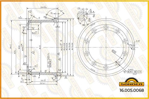 Барабан тормозной (ECO)420*209.5(200)*259