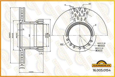 Диск тормозной DAF о.н.1403758