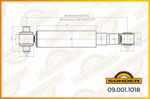 Амортизатор подвески O/O 430-662 d20x105/d24x55