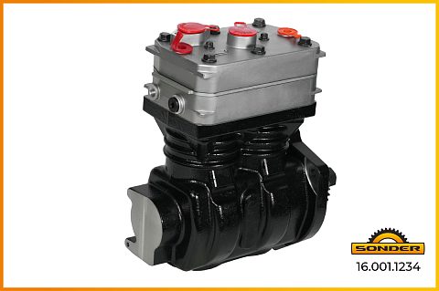 Компрессор воздушный 2 цил. RVI Premium,KERAX 5010550086, 5600621115. WABCO 4124420000