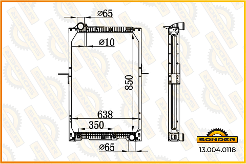 Радиатор MB SK 17-48 tons (87-) 850*639*48 (алюминий) без рамы