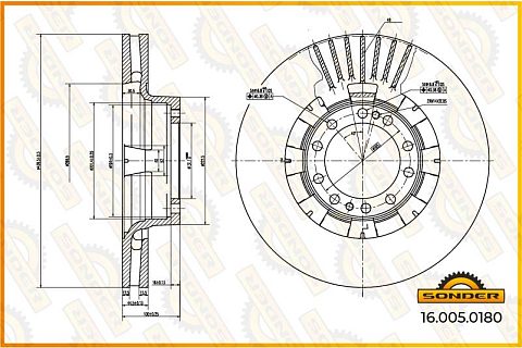 Диск тормозной 440*45*100 RVI Major-R  о.н 5000792539