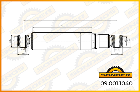 Амортизатор подвески O/O 413-660 d20x55/d20x55
