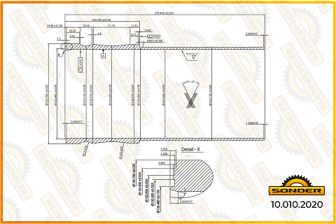 Гильза цилиндра !D=124/H+F=101.9+1.5/L=279.5 \RVI