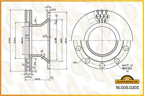 Диск тормозной RVI/Volvo 262*410*166.5*45 n10