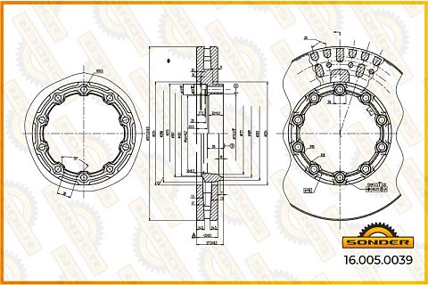 Диск тормозной 377mm INTEGRAL SAF SKRB 9019