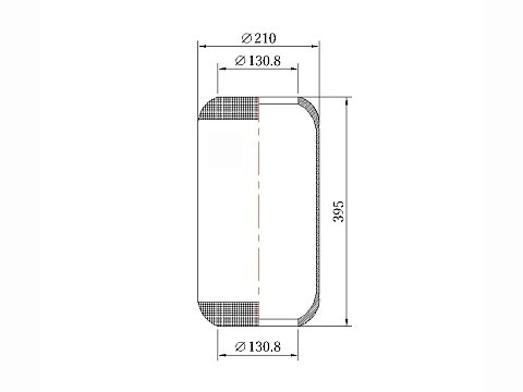 Пневморессора без стакана и крышки (чулок) 644N 210/390 Volvo/BPW/MAN/MB/DAF