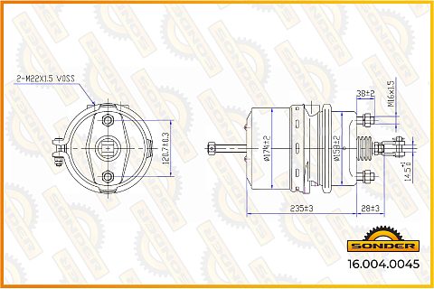Энергоаккумулятор (кулачковый тормоз) прав. TYPE 24/24 IBV MB Actros/Axor