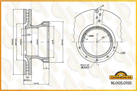 Диск тормозной DAF о.н.1400284