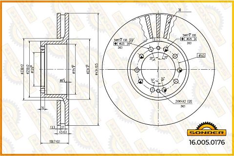 Диск тормозной 434*45*108 n10 17,5 Kogel TRAX 28089103