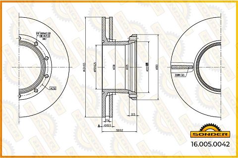 Диск тормозной 434*45*150 n10 ROR LMLC D-Elsa2