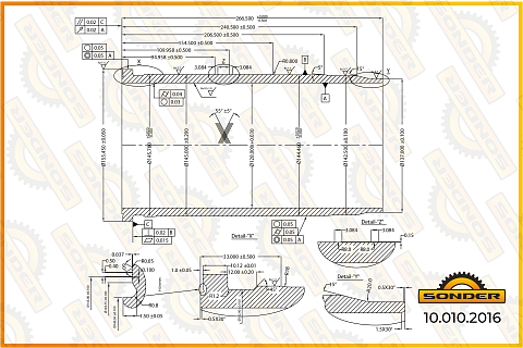 Гильза БЦ A=144.5 C=155.5 L=266 H+F=10.13+1 OM457A/LA MB Axor