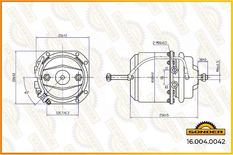 Энергоаккумулятор ход 6464 мм T2030 RVI