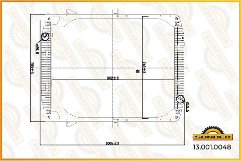 Радиатор охлаждения 900*740*40 (алюминий) Iveco Eurostar E.38-E.52 (95-)