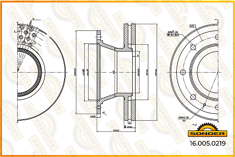 Диск тормозной Iveco 225*377*151*45 n8