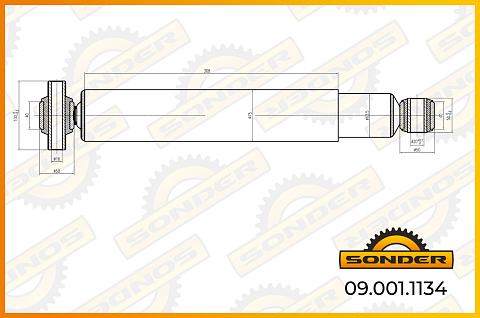 Амортизатор подвески OO 522-881 d16x100d20x50