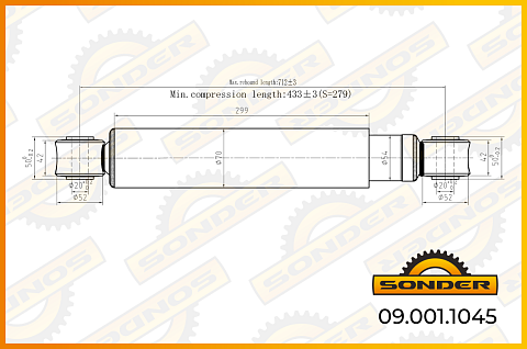 Амортизатор подвески O/O 445-716 d20x55/d20x55