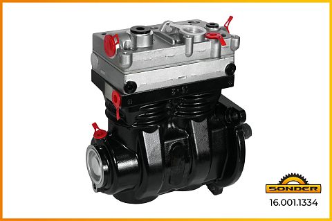 Компрессор 2 цил. RVI Premium/Magnum DXI/Kerax 22062019, 7422062019, 7485003298 /Volvo FH/FM 22016995, 22062020. WABCO 9125140090